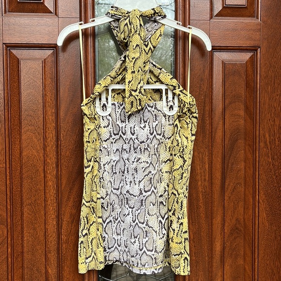 Cache Snake Print Sequin 2-Pc Set - Halter Top Sz S and Matching Skirt S… - Picture 8 of 17